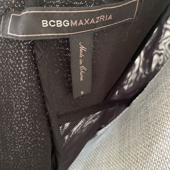 BCBG Max Azria Fatale Bodycon Sequin Sheer Panel Party Dress Black Size 6 - Picture 10 of 16